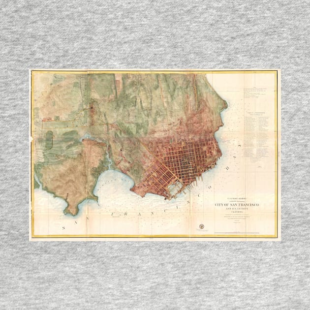 Vintage Map of San Francisco California (1858) by Bravuramedia